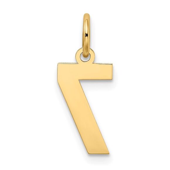 14k Yellow Gold, Jersey Collection, Small Number 7 Pendant - Picture 3 of 5
